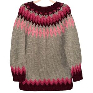 Women's Multicolor Hand Knit Sweater.